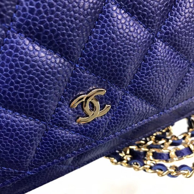 CC original caviar leather woc chain bag 33814 blue