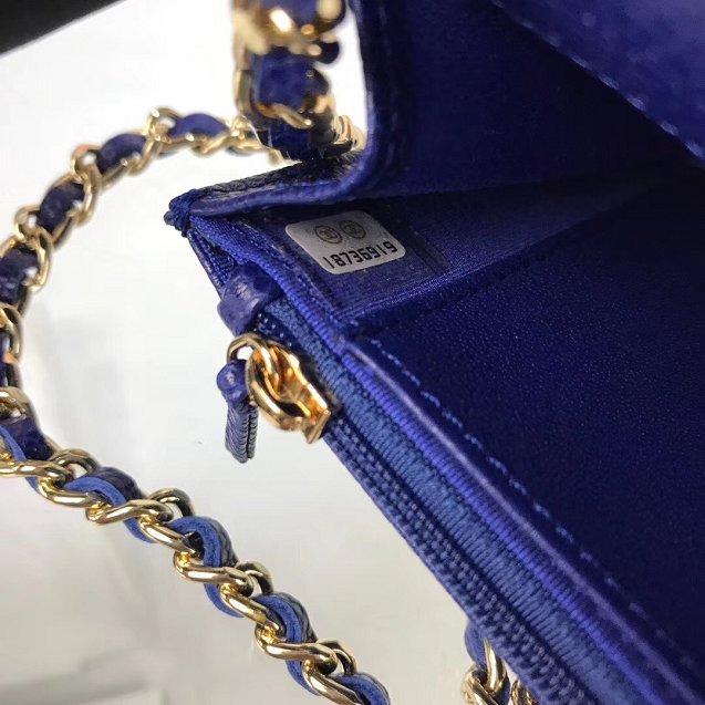 CC original caviar leather woc chain bag 33814 blue