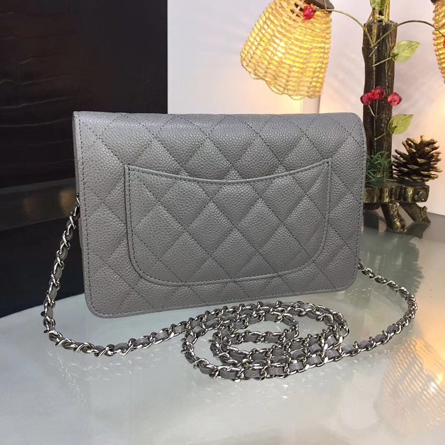 CC original caviar leather woc chain bag 33814 gray