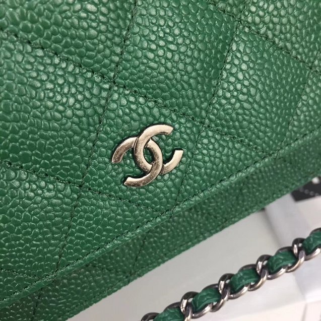 CC original caviar leather woc chain bag 33814 green