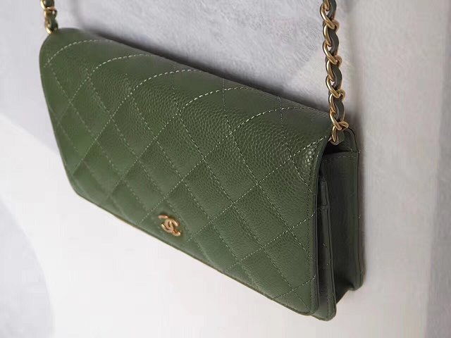 CC original caviar leather woc chain bag 33814 olive