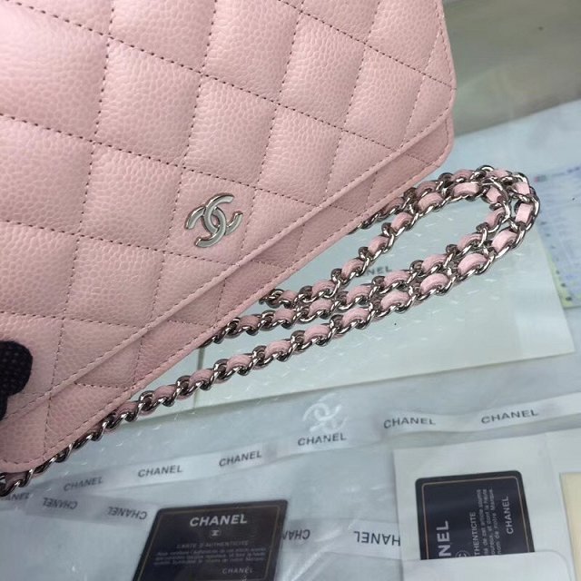 CC original caviar leather woc chain bag 33814 pink