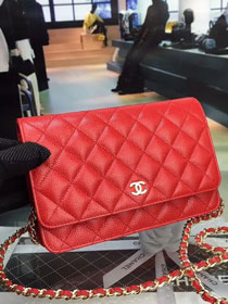 CC original caviar leather woc chain bag 33814 red