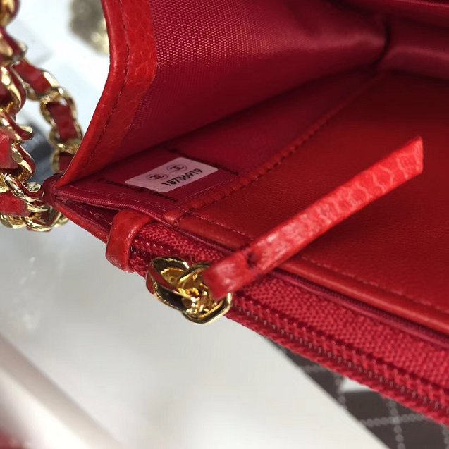 CC original caviar leather woc chain bag 33814 red