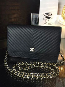 CC original caviar leather woc chain bag 33814-5 black