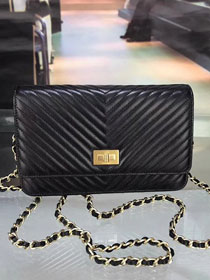 CC original caviar leather woc chain bag 33814-6 black