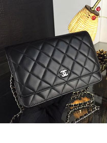 CC original lambskin leather woc chain bag 33814-1 black