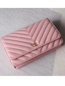 CC original lambskin leather woc chain bag 33814-2 pink