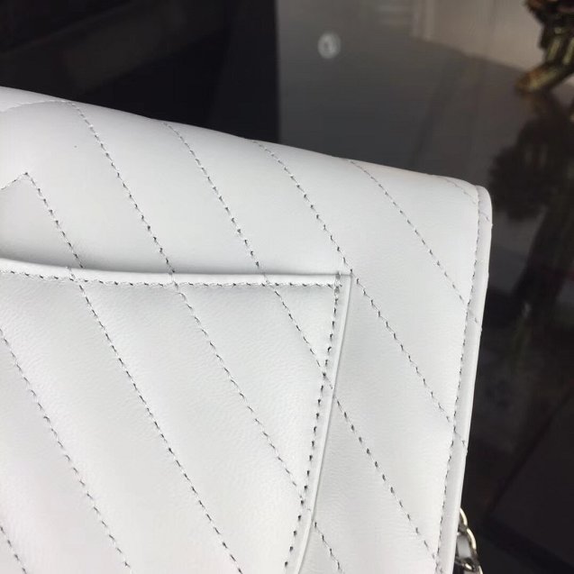 CC original lambskin leather woc chain bag 33814-2 white