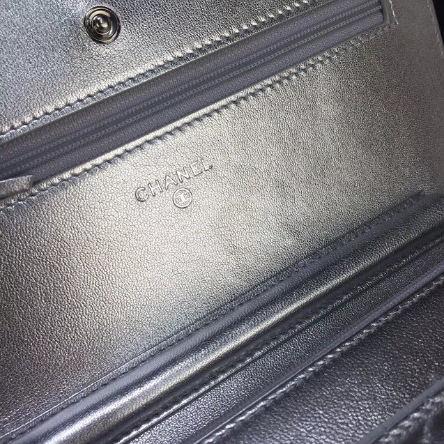 CC original lambskin leather woc chain bag 33814-4 silver