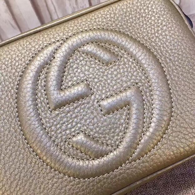 GG original calfskin leather shoulder bag 308364 gold
