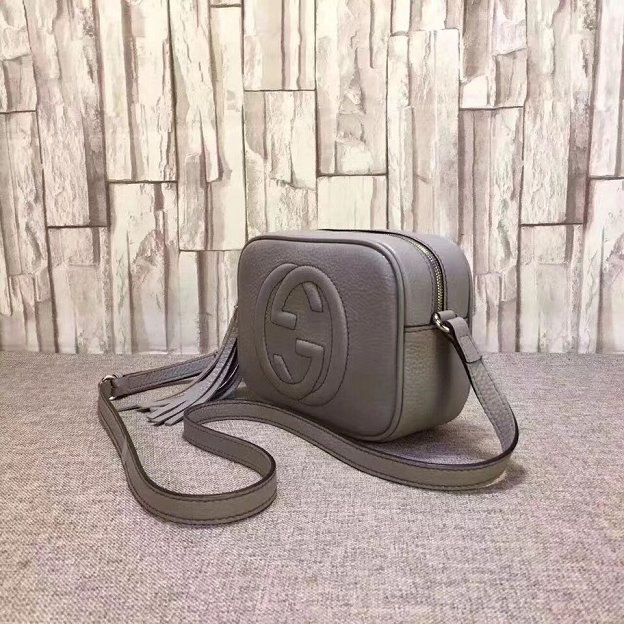 GG original calfskin leather shoulder bag 308364 gray