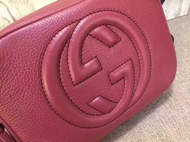 GG original calfskin leather shoulder bag 308364 wine red