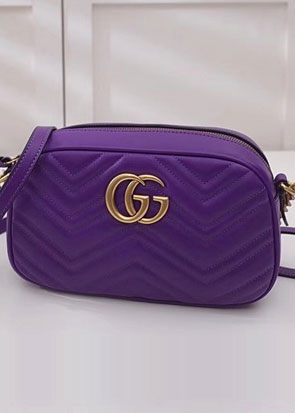 GG marmont original calfskin small shoulder bag 447632 purple