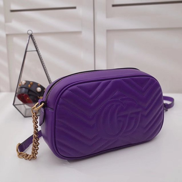 GG marmont original calfskin small shoulder bag 447632 purple