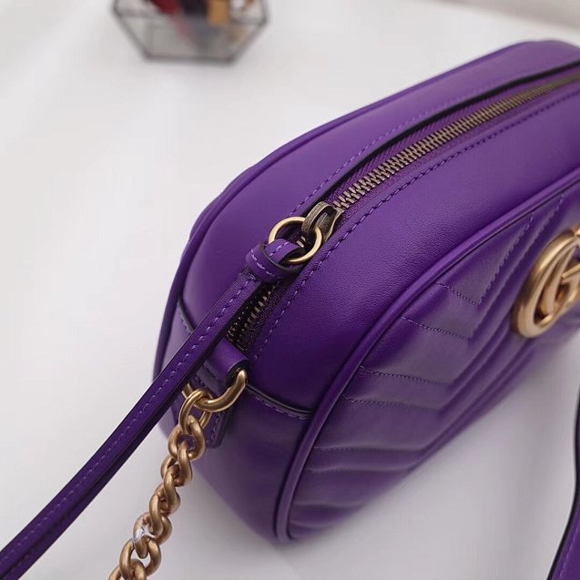 GG marmont original calfskin small shoulder bag 447632 purple