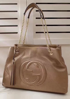 GG original calfskin leather tote bag 308982 gold