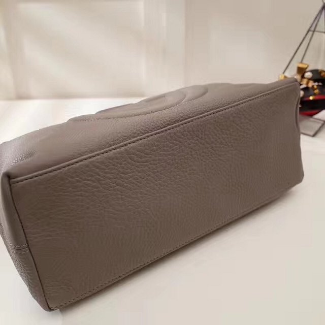GG original calfskin leather tote bag 308982 gray