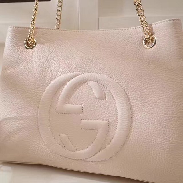 GG original calfskin leather tote bag 308982 white