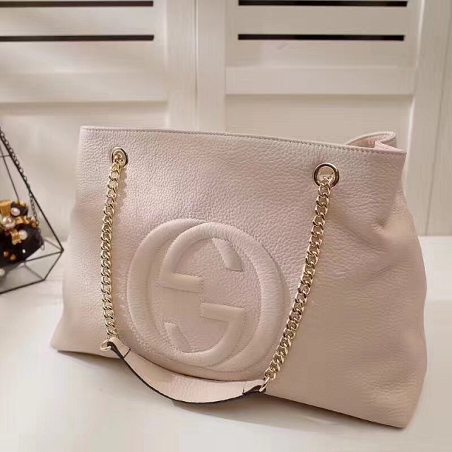 GG original calfskin leather tote bag 308982 white