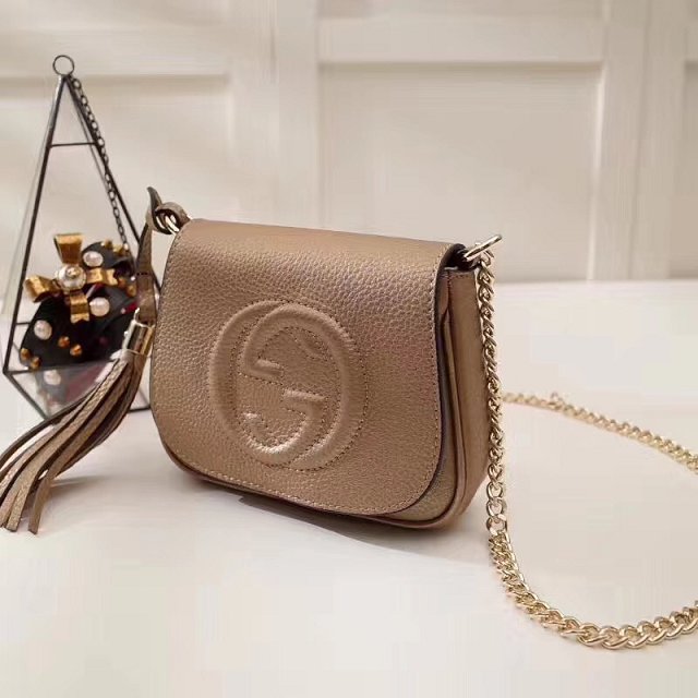 GG original calfskin mini shoulder bag 323190 gold