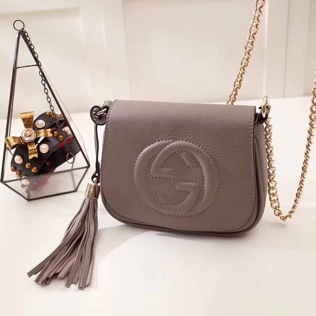 GG original calfskin mini shoulder bag 323190 gray