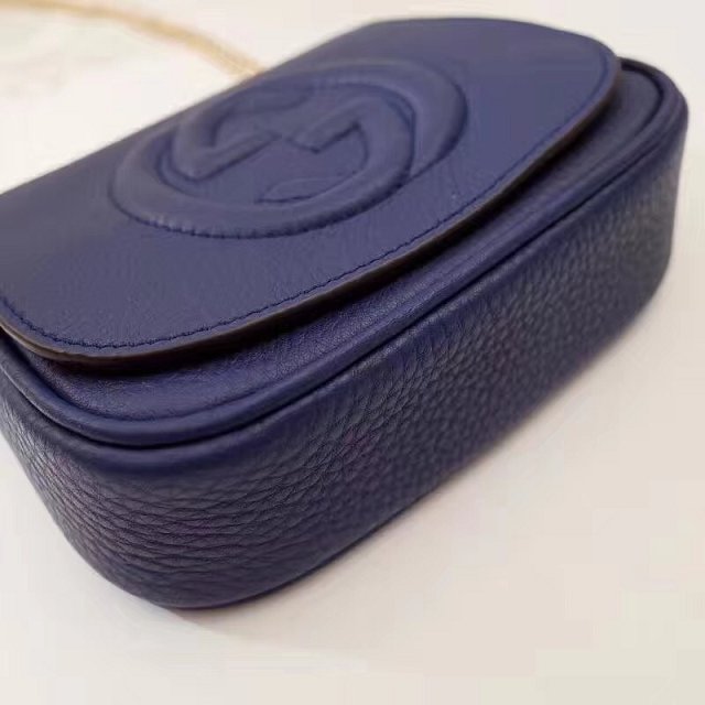 GG original calfskin mini shoulder bag 323190 navy blue