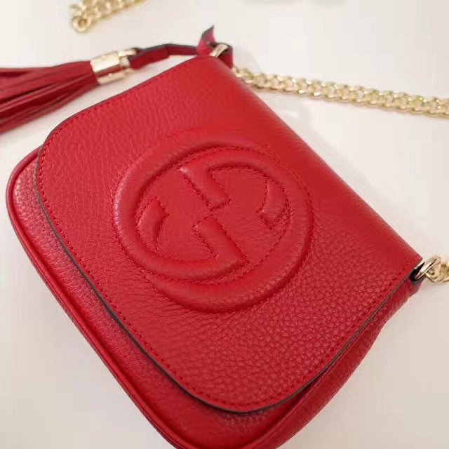 GG original calfskin mini shoulder bag 323190 red