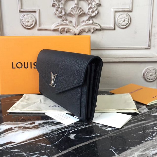 2018 louis vuitton original calfskin mylockme wallet M62530 black