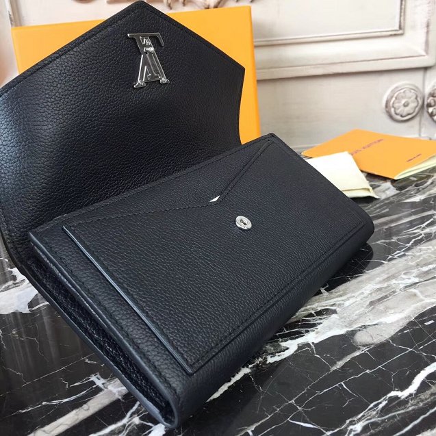 2018 louis vuitton original calfskin mylockme wallet M62530 black