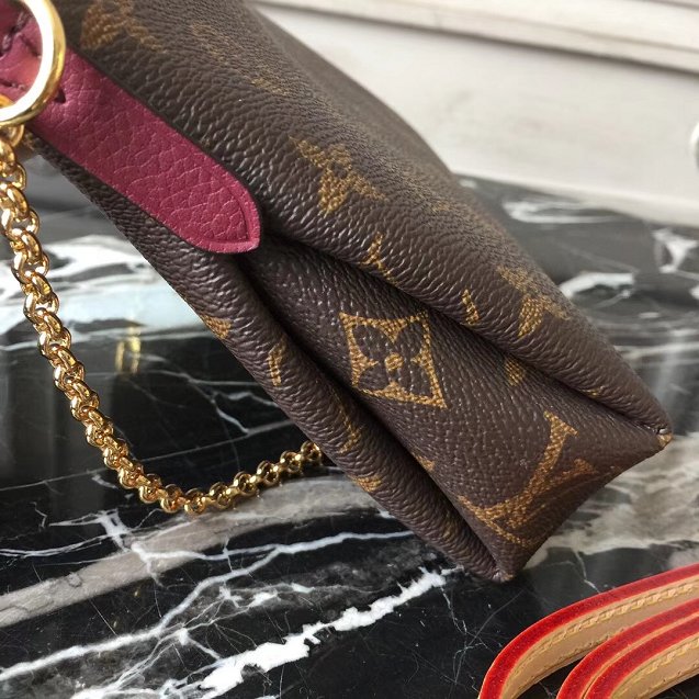 Louis vuitton original monogram pallas clutch M41638 burgundy