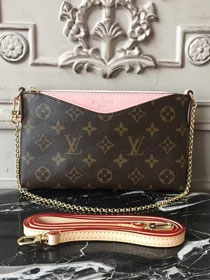 Louis vuitton original monogram pallas clutch M44037 pink