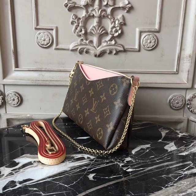 Louis vuitton original monogram pallas clutch M44037 pink