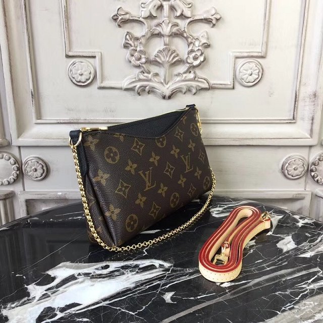 Louis vuitton original monogram pallas clutch M41639 black