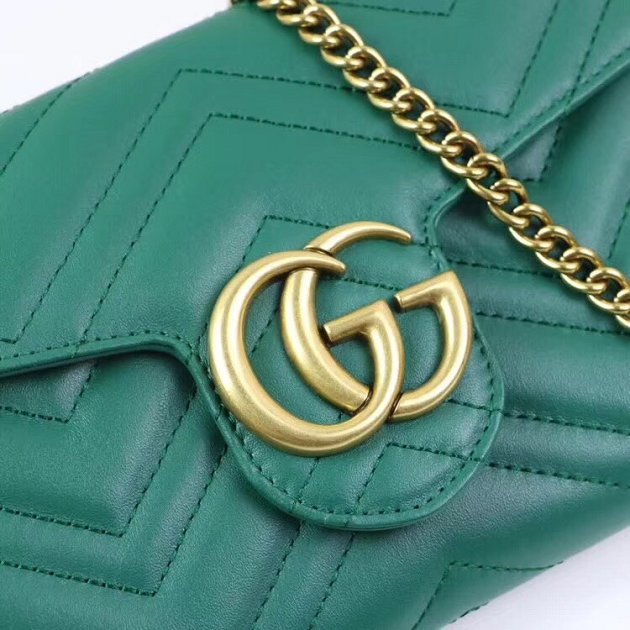 GG margaret original calfskin mini chain bag 474575 green 