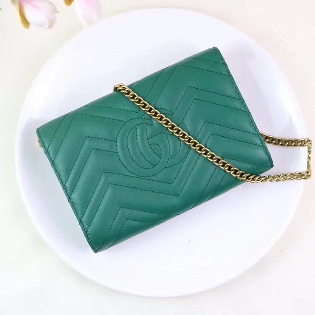 GG margaret original calfskin mini chain bag 474575 green 