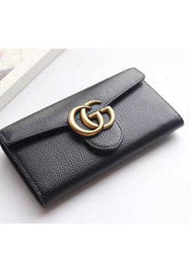 New GG marmont calfskin leather wallet 400586 black