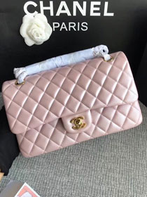 CC original lambskin leather double flap bag A1112 light pink