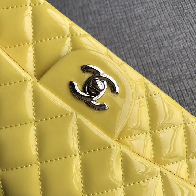 CC original patent calfskin mini flap bag A69900 yellow