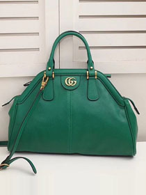 2019 GG original calfskin belle medium top handle bag 516459 green