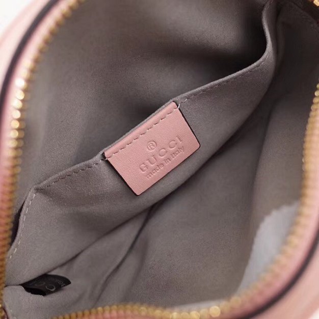 2018 GG Marmont matelasse leather belt bag 476434 pink