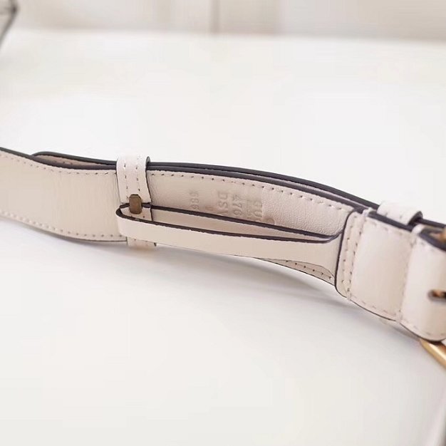 2018 GG Marmont matelasse leather belt bag 476434 white