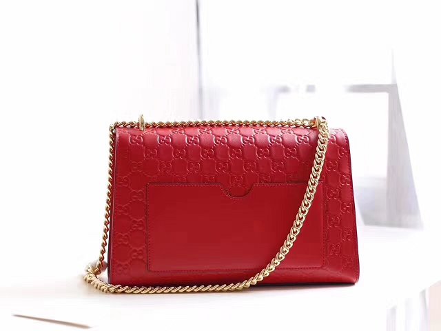 2018 GG original calfskin padlock small shoulder bag 409487 red