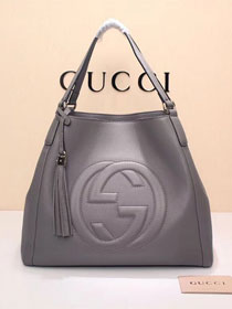 GG original calfskin hobo bag 282309 dark grey 