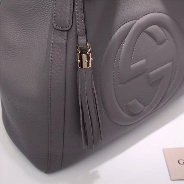 GG original calfskin hobo bag 282309 dark grey 