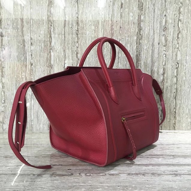 Celine original calfskin luggage phantom bag 9901-2 bordeaux