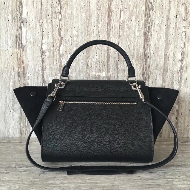 Celine original calfskin&suede medium trapeze bag 18701 black