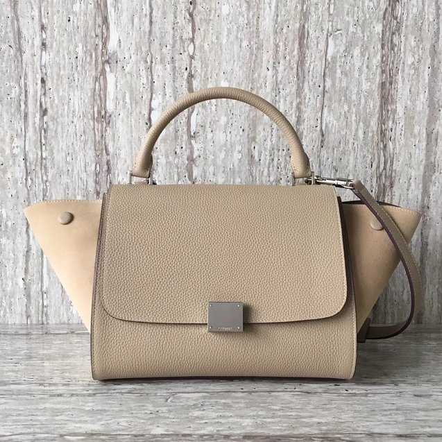 Celine original calfskin&suede medium trapeze bag 18701 apricot