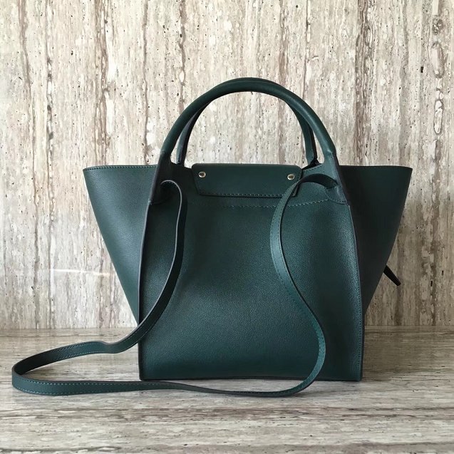 2018 celine original bare calfskin small big bag 55426 blackish green