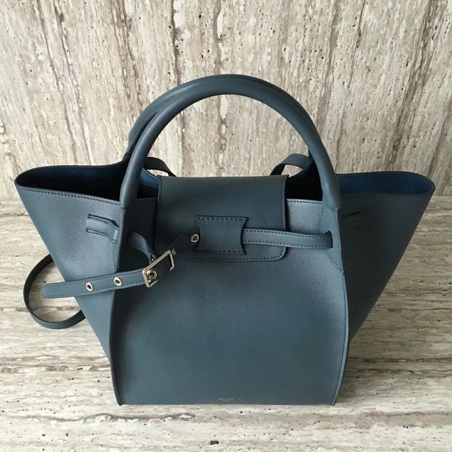 2018 celine original calfskin small big bag 55426 Steel blue